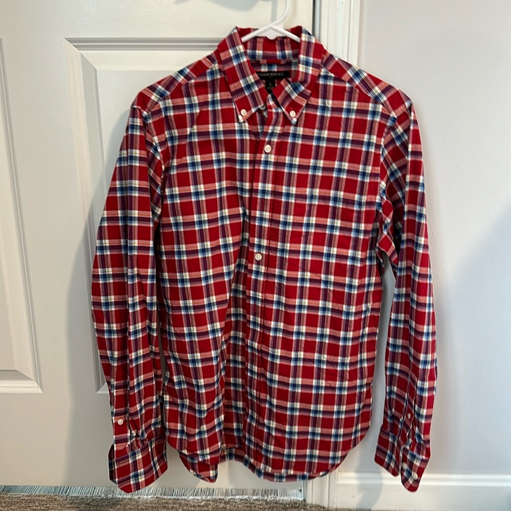 Banana Republic | Red Plaid Longsleeve Button Down Shirt SMALL